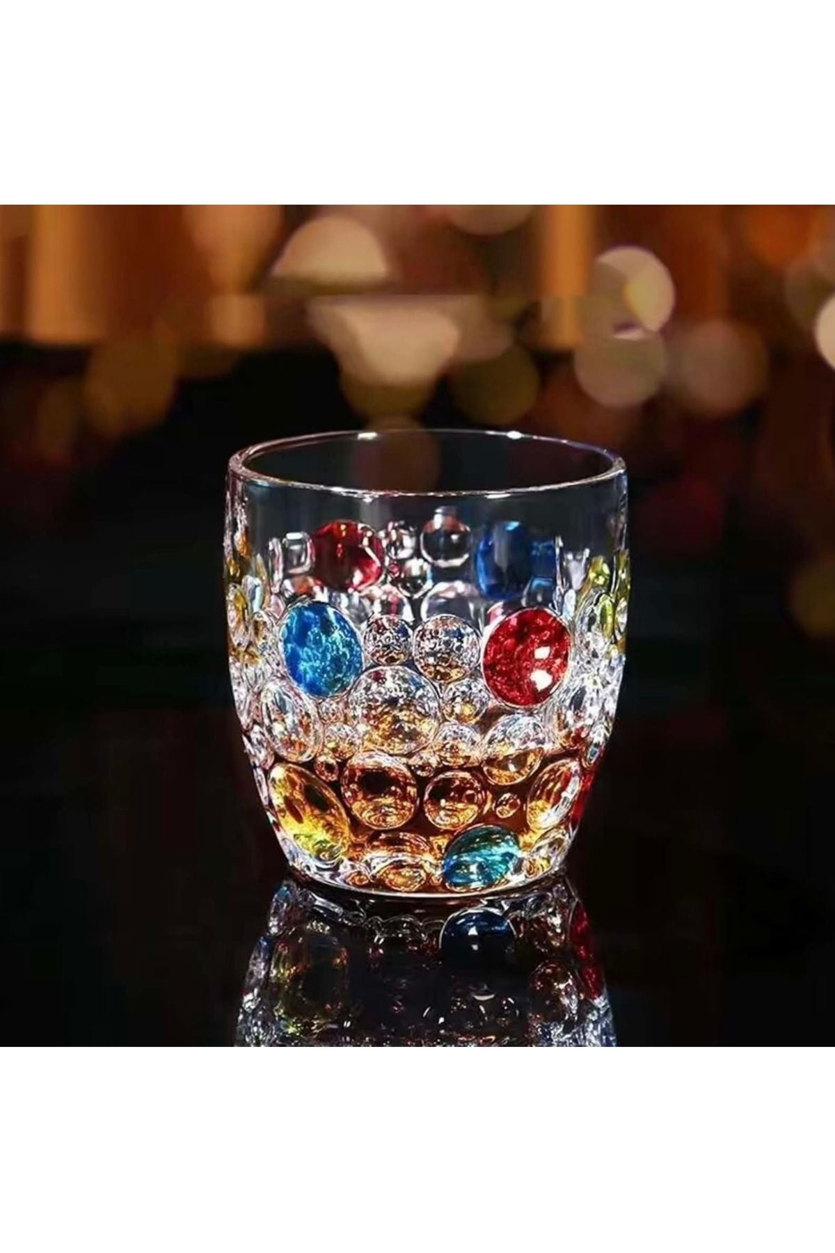 Yenigeldi 1 adet 300 ml Vintage Kabarcıklı Bardak Viski Kokteyl Meyva Suyu