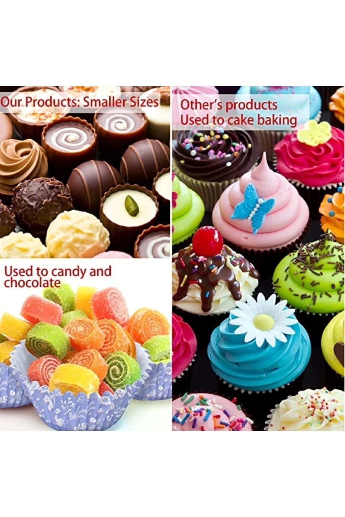 Yenigeldi 200 Adet Renkli Muffin Cupcake Kalıpları Kek Kapsülü Cupcake Muffin Kağıdı
