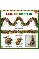 2 Adet 1.7m Cicili Bicili Yılbaşı Püskül Metalik Noel Ağacı Parlak Çelenk Süslemeleri (kırmızı Yeşil