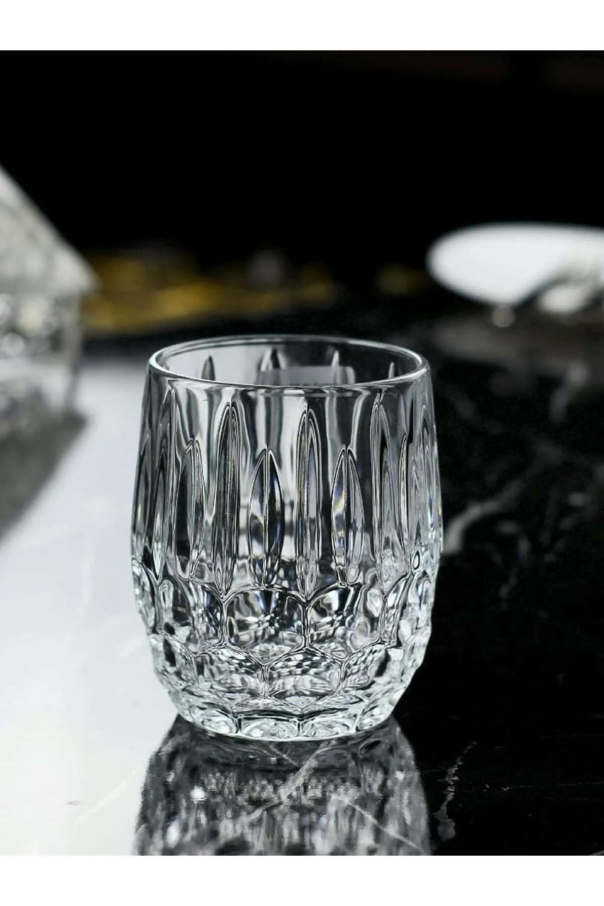 2 Adet İskandinav Modeli Kristal Kesim Cam Bardak Viski, Konyak, Meşrubat Bardağı İçin Kurşunsuz