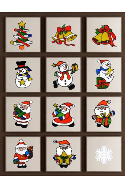 Free Shop 3 Adet Yılbaşı Cam Çıkartması , Yılbaşı Noel Cam Çıkartması , Jel Sticker