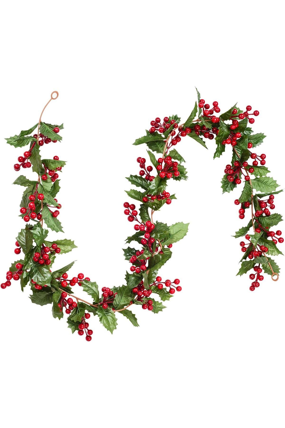 Yenigeldi 2 Adet Kokina Red Berry Yılbaşı Çelenk, Ev Şömine Parti Kış Noel Yılbaşı Süsü
