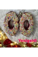 Yenigeldi Donut yılbaşı Süsü Seti Yılbaşı Ağacı Tatlı Süsleri Yılbaşı Dekoratif Asılı Süsler Ağaç Dekorasyonu