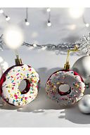 Yenigeldi Donut yılbaşı Süsü Seti Yılbaşı Ağacı Tatlı Süsleri Yılbaşı Dekoratif Asılı Süsler Ağaç Dekorasyonu