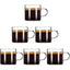 6 Adet Renkli Saplı Espresso Fincan Isıya Dayanıklı Borosilikat Bardak Kulplu Kahve Çay (130ml)
