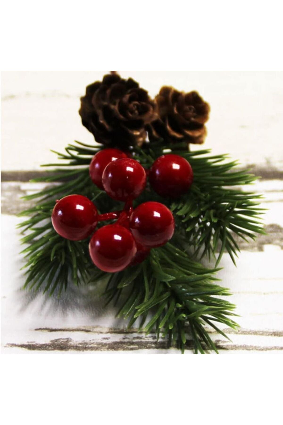 Yenigeldi 4 Adet Çam Kozalaklı Kokina Red Berry Yılbaşı süsü