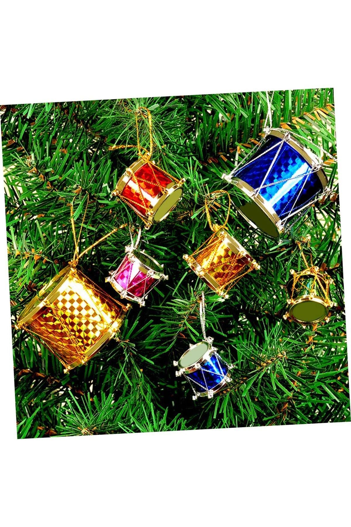 Yenigeldi 12 Adet Yılbaşı Çam Ağacı Davul Süs , Yılbaşı Parti Süsü