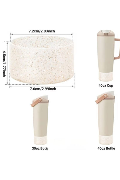 Yenigeldi Simli Stenley Quencher Silikon Taban - 30oz & 40oz Tumbler İçin Kaydırmaz ve Çizilmez Koruyucu Kılıf