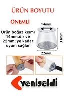 Yenigeldi 8 Adet Keçeli (20MM*25MM) Silikon Masa Sandalye Pabuç Kaydırmaz Zemin Koruyucu