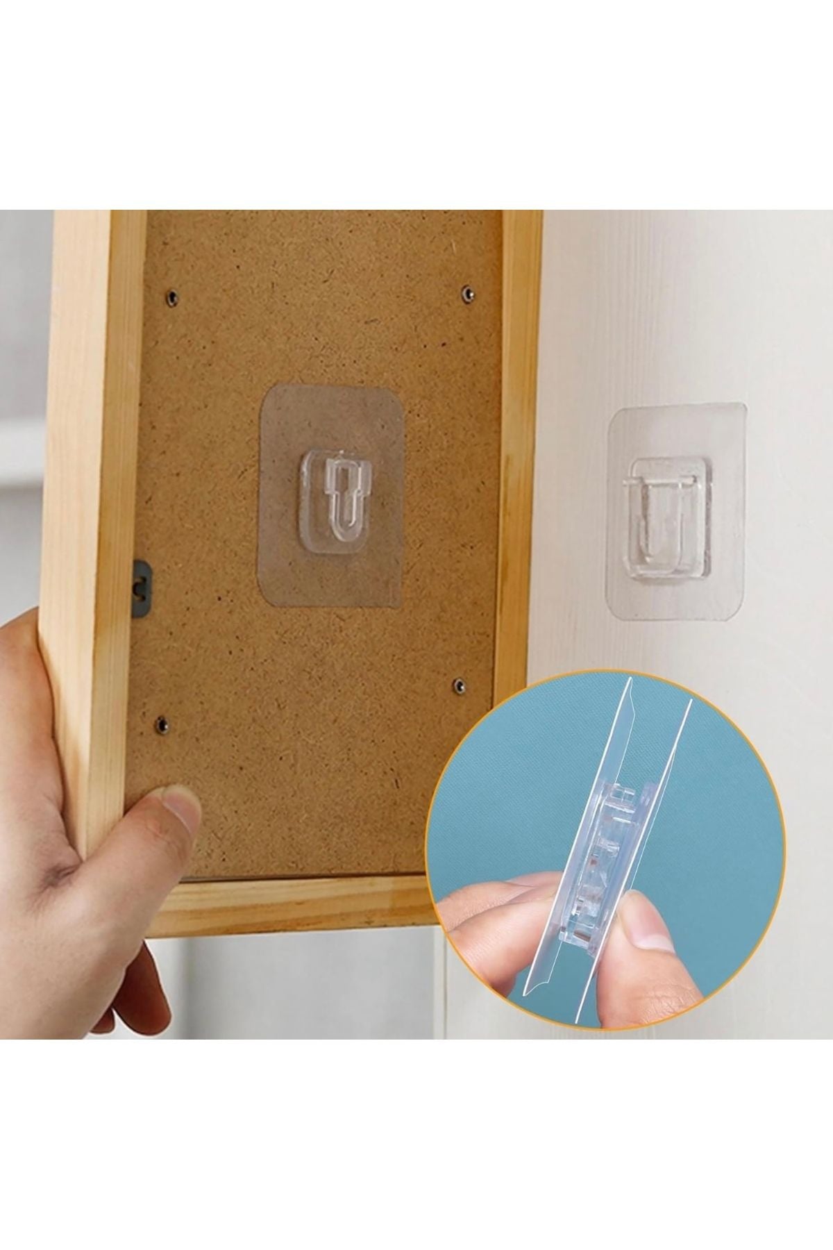 1 Set Çok Güçlü Kendinden Yapışkanlı Eşya Sabitleme Askısı Geçmeli Klips yzmk