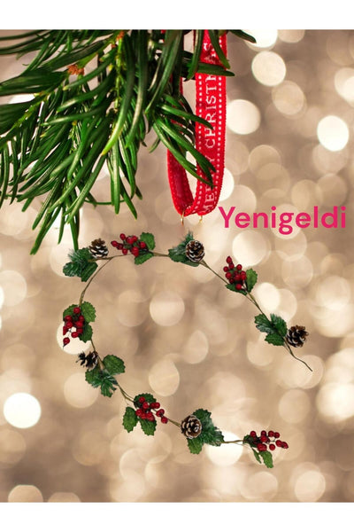Yenigeldi 2 Adet 1,5 metrekozalaklı Sarmaşık Uğur Kokina Red Berry Yılbaşı Süsü Yeni Yıl Süs t1182