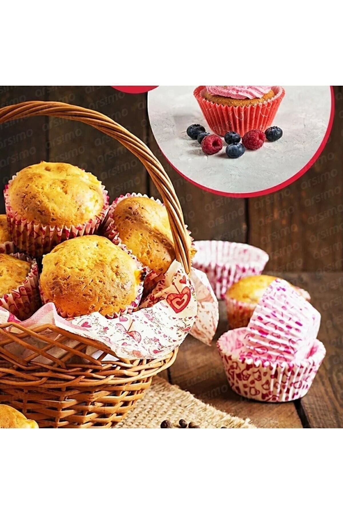 Yenigeldi 200 Adet Renkli Muffin Cupcake Kalıpları Kek Kapsülü Cupcake Muffin Kağıdı