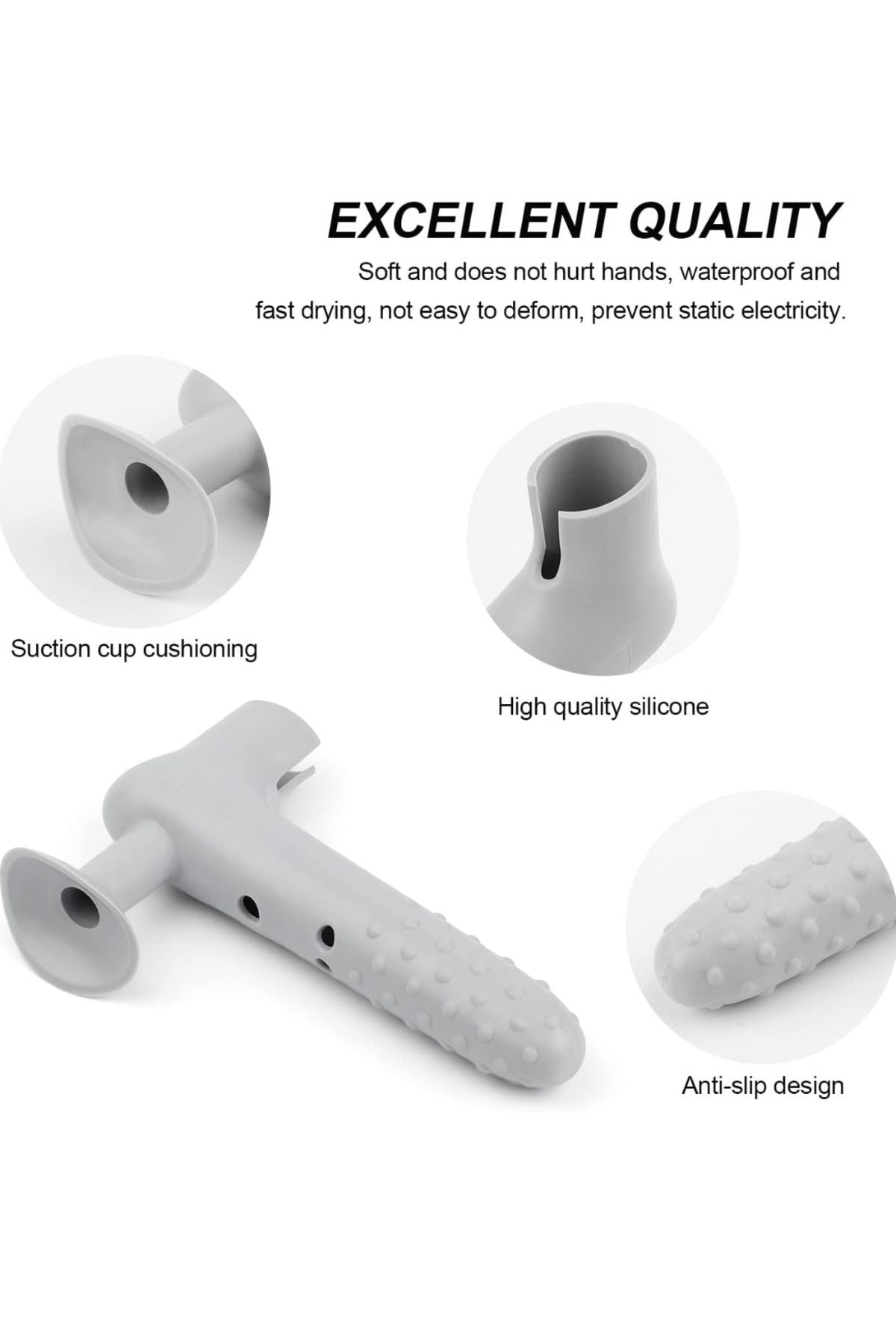 2 Adet Silikon Vantuzlu Kapı Kolu Kılıfı ,Duvar Koruma