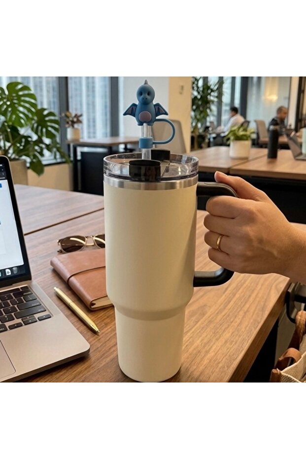 Yenigeldi Sevimli Dinozor Ejderha 10mm Pipet Koruyucu - Silikon Pipet Tıpası, Kapağı ve Başlığı