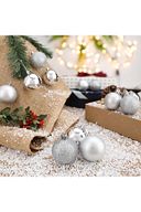 Yenigeldi 12'li Gümüş 5 Cm Yılbaşı Topu, Noel Topu, Çam Ağacı Topu,süs Topu