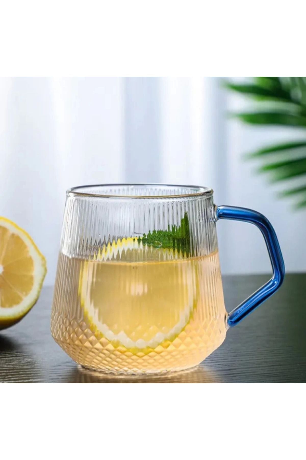 Yenigeldi Siyah Saplı 350 Ml Isıya Dayanıklı Çizgili Bardak Borosilikat Kahve Çay Ve Sunum Bardağı
