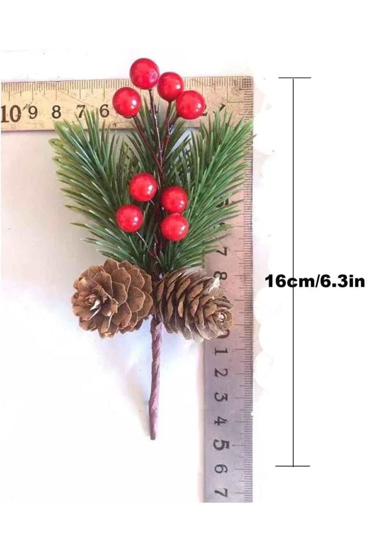 Yenigeldi 4 Adet Çam Kozalaklı Kokina Red Berry Yılbaşı süsü
