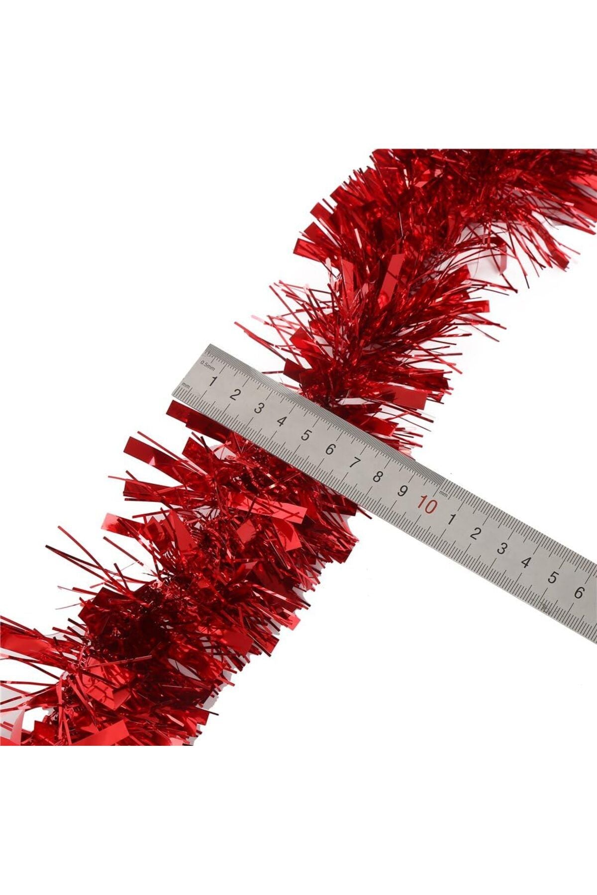 Yenigeldi 1 Adet 1.7 Metre Kırmızı Kalın Yılbaşı Püskül Süsü Tinsel Garland ,Süs t77
