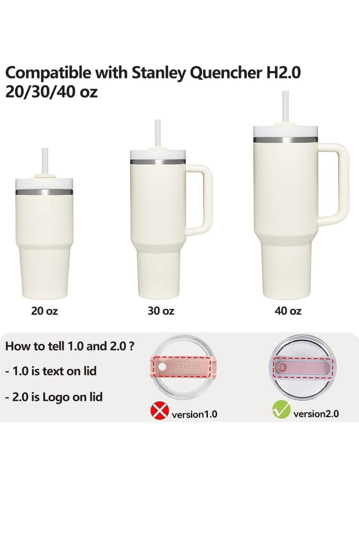 2 Set (6 Parça ) Bej , Quencher 40 Ve 30 Oz Termos Için Sızdırmaz Seti