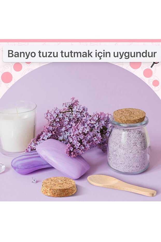 3 Adet Mantar Kapaklı Cam Kavanoz Kaşıklar Kapaklı Yoğurt Kapları Şeker Kek Reçeli Bal Düğün Şekeri