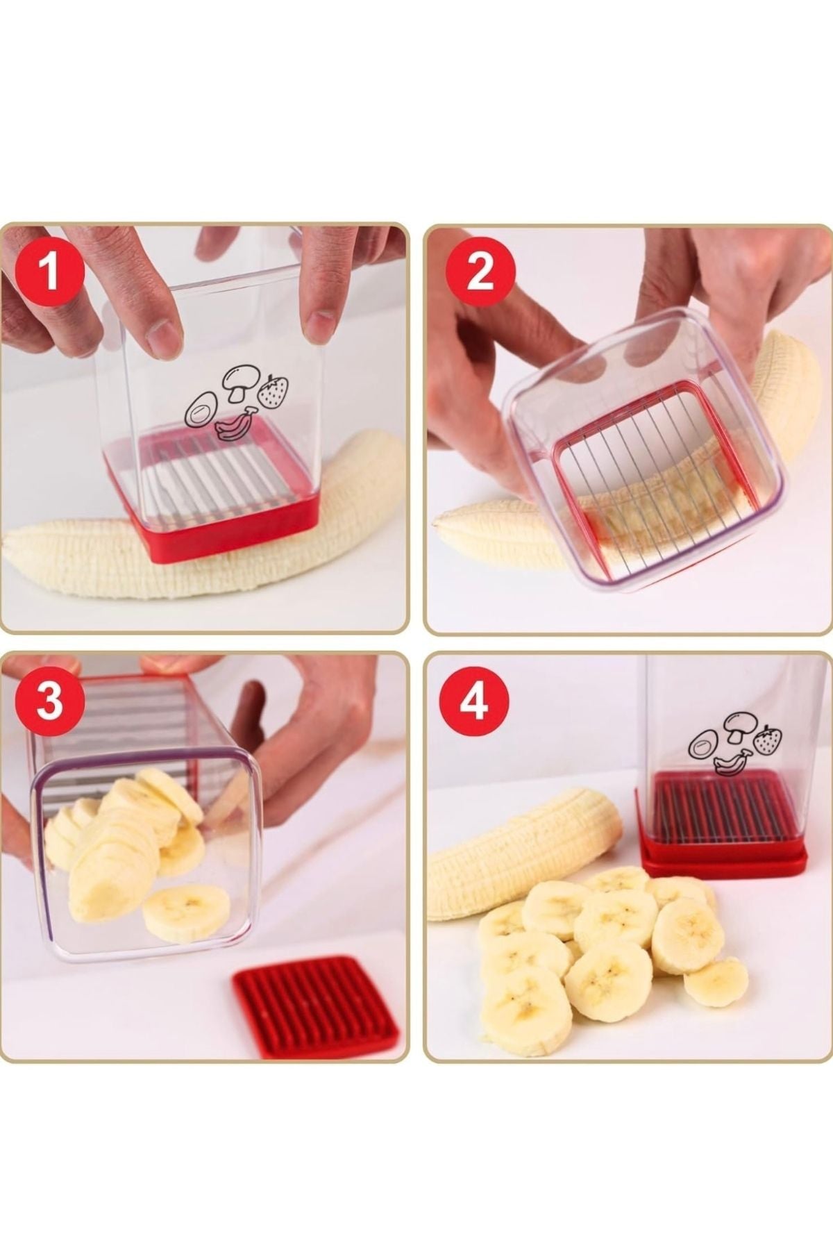 Yenigeldi 2 Adet Meyve Sebze Dilimleme Paslanmaz Çelik Bardak Dilimleme Yumurta Dilimleme