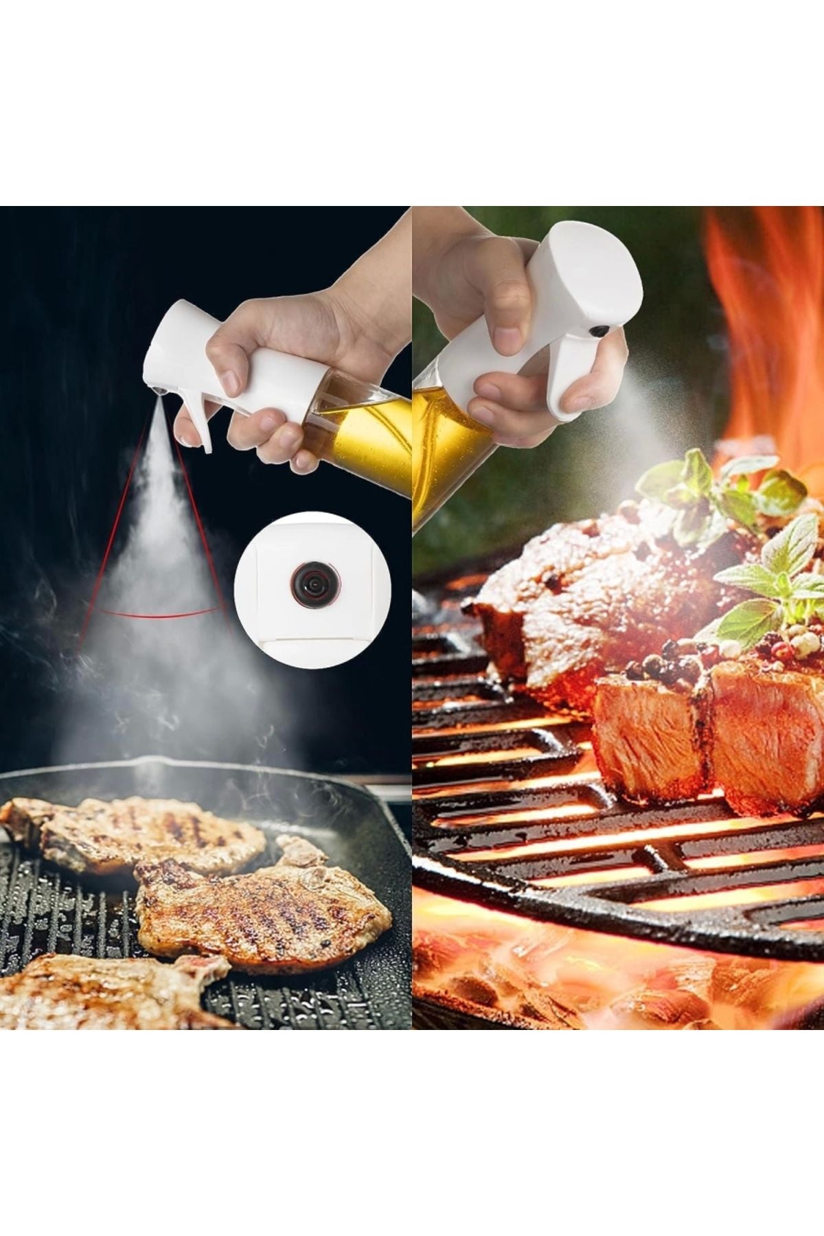 Yenigeldi 1 Adet Air Fryer Yağ Sprey Airfryer Için Yağdanlık Yağlık Sirke Zeytinyağ Püskürtücü Cam Şişe