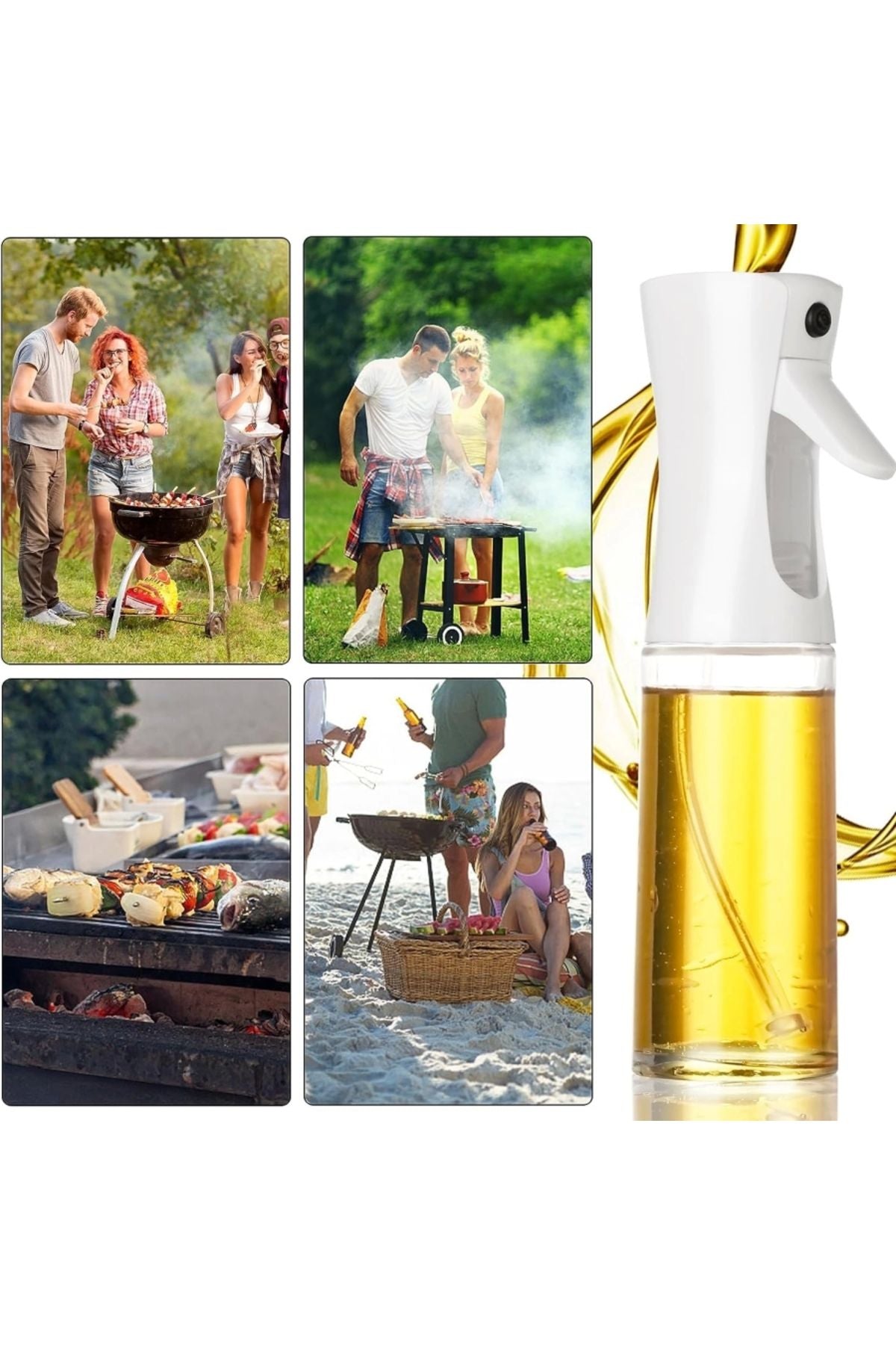 Yenigeldi 1 Adet Air Fryer Yağ Sprey Airfryer Için Yağdanlık Yağlık Sirke Zeytinyağ Püskürtücü Cam Şişe
