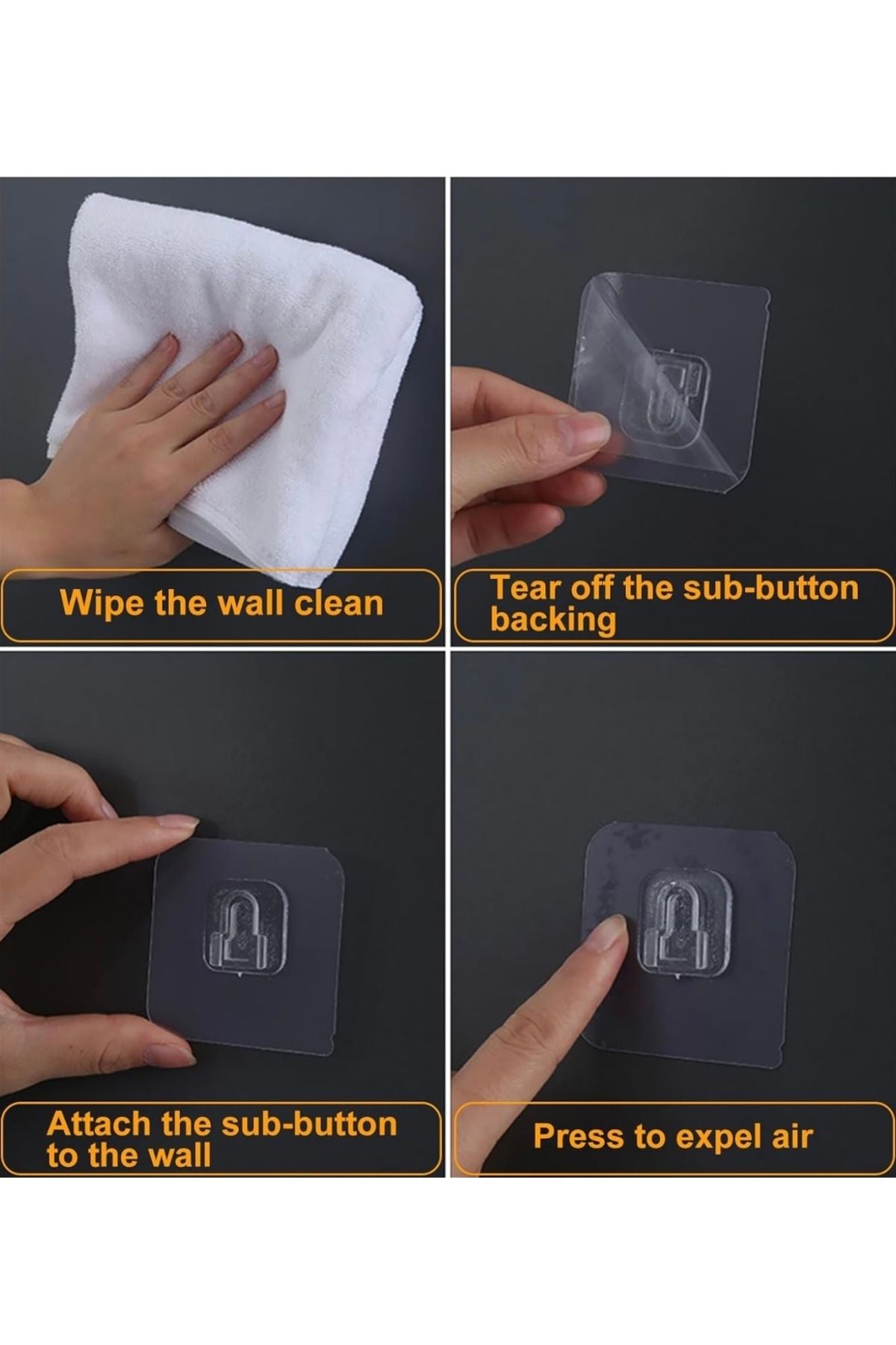 Yenigeldi 10 Set Çok Güçlü Kendinden Yapışkanlı Eşya Sabitleme Askısı Geçmeli Klips yzmk