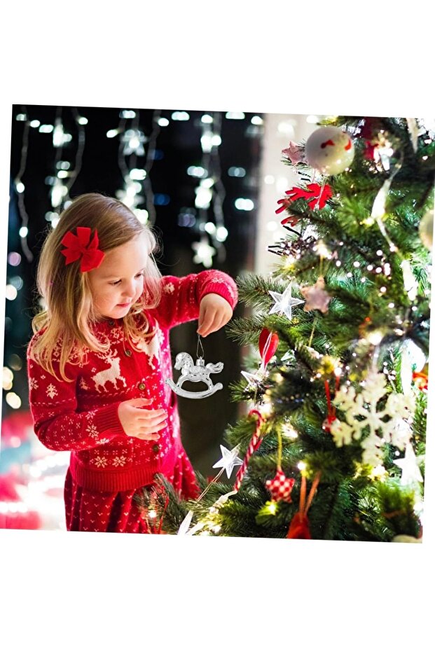 6 adet(4 altın 2 gümüş renk) At Yılbaşı Süsü Ağaç Süs Parti Noel Dekorasyon T228