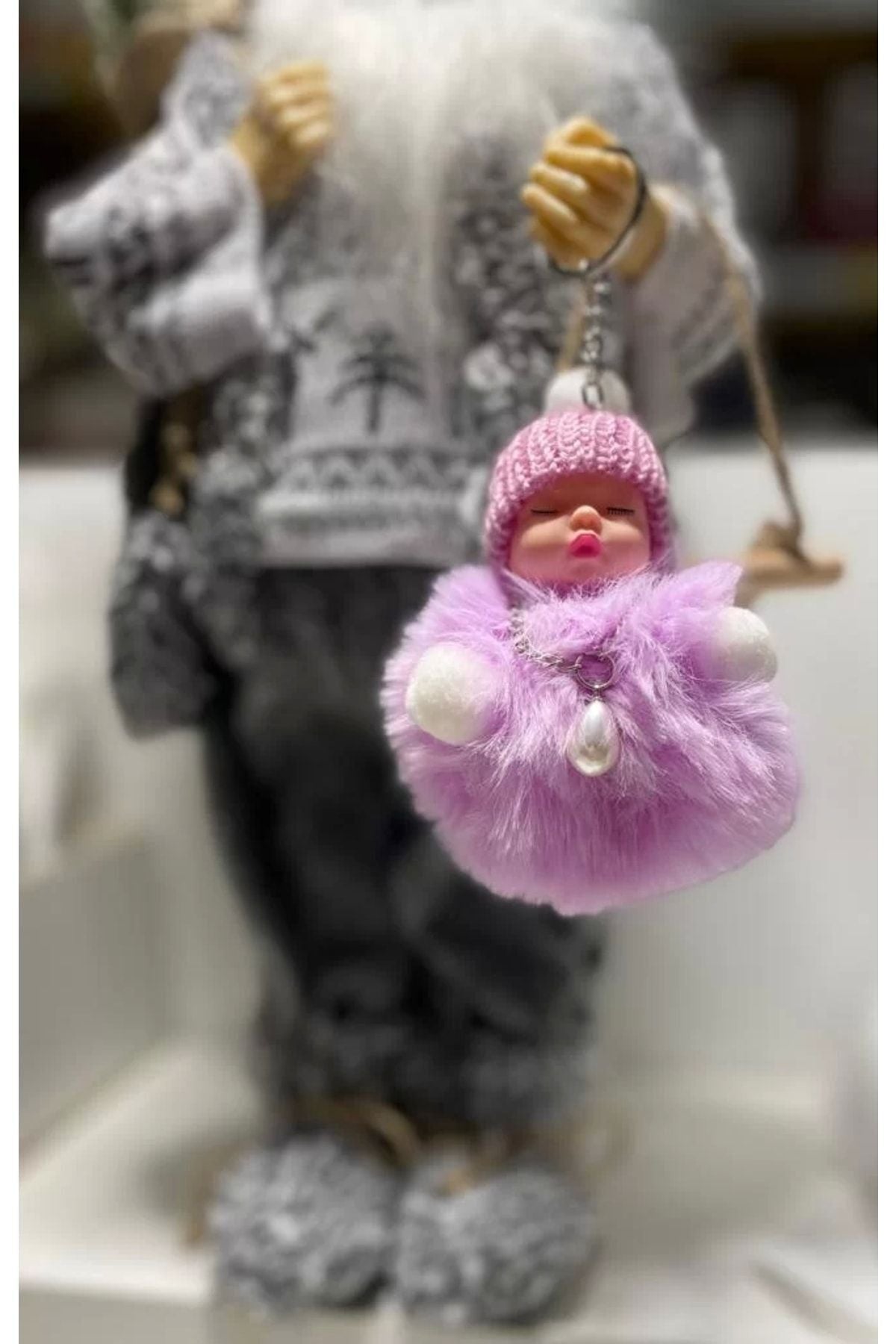 Bebek Anahtarlık, Peluş Anahtarlık, Sevimli Anahtarlık Bebek Peluş Anahtarlık mor peluş hediyelik