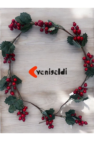 Yenigeldi 2 Adet 1,5 metre Sarmaşık Uğur Kokina Red Berry Yılbaşı Süsü Yeni Yıl Süs t1172