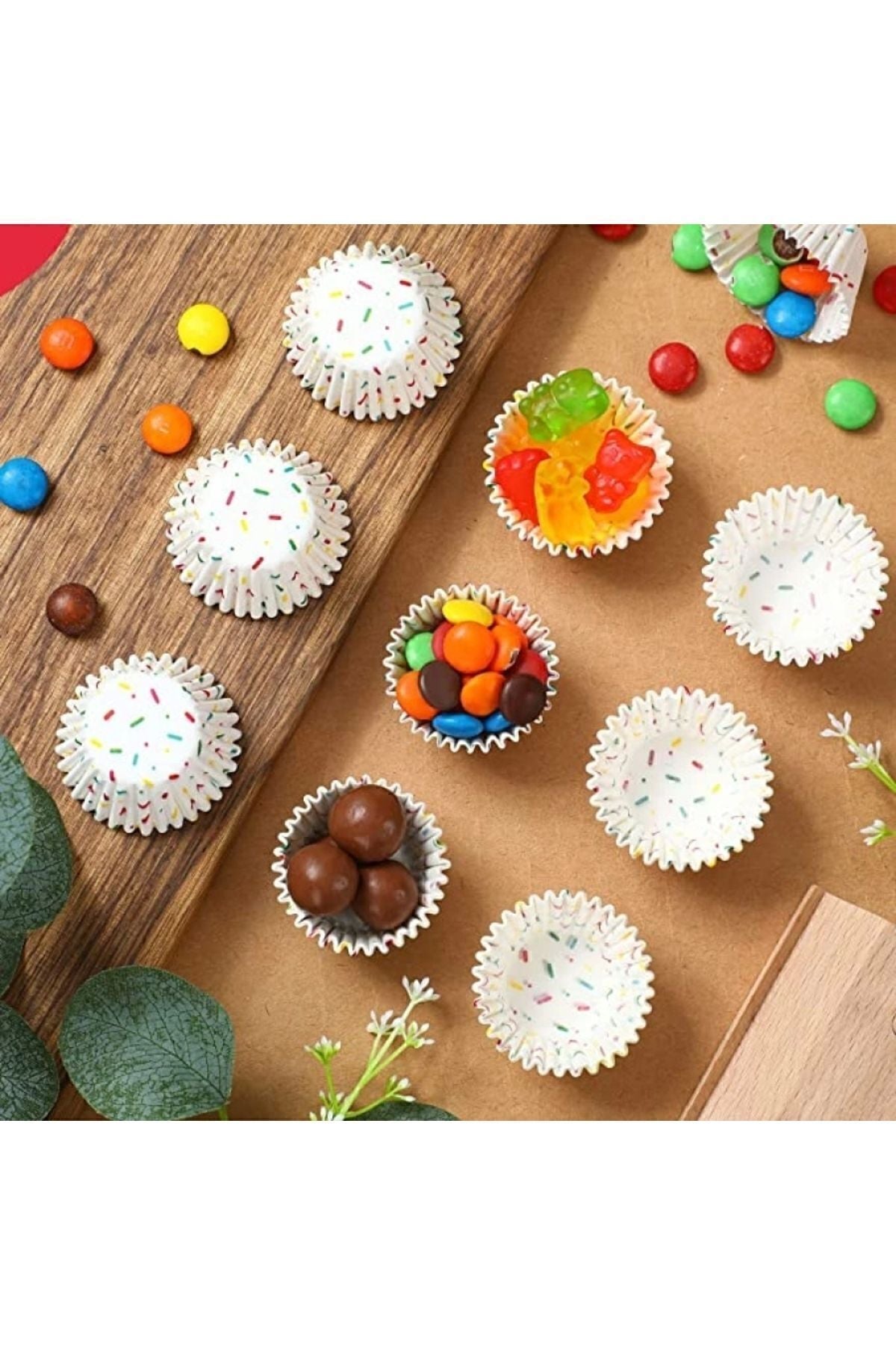 Yenigeldi 200 Adet Renkli Muffin Cupcake Kalıpları Kek Kapsülü Cupcake Muffin Kağıdı