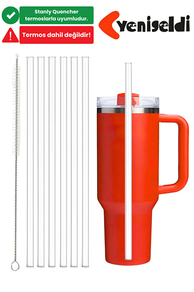 Yenigeldi 12 Adet 30 cm Tritan Stnly Quencher Yedek Pipet