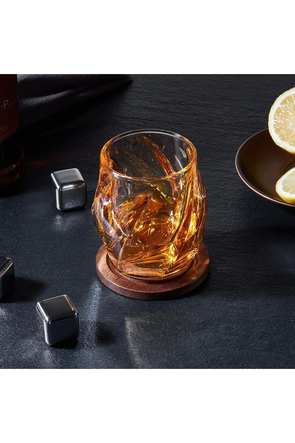 Yenigeldi 1 Adet 250 ml Kehribar Rengi İskandinav Tarzı Bardak Viski Kokteyl Bardağı y17