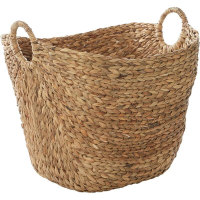 Yenigeldi El Yapımı Halka Kulplu Büyük Dokuma Saklama Sepeti (53.5cm*43.5 cm.43.5 cm)