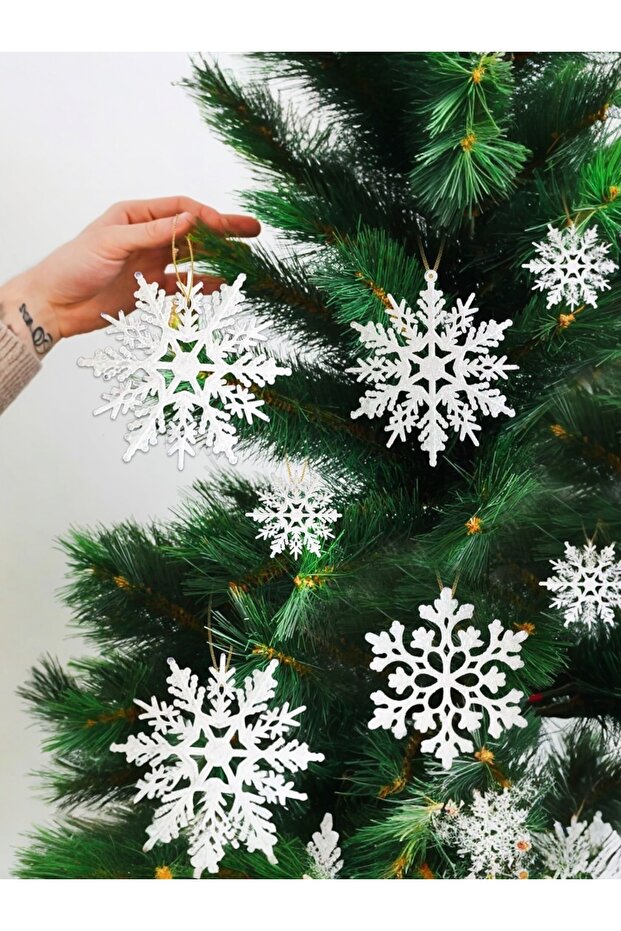 3 Adet Kar Tanesi Yılbaşı Süs Ağaç Süsü Parti Dekorasyon