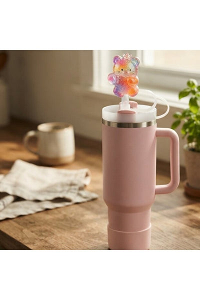 Yenigeldi 10 mm Silikon Pipet Tıpası ve Pudra Pembe Termos Taban Koruyucu Seti - Toz ve Böcek Önleyici