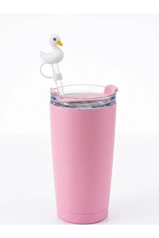 Yenigeldi Kuğu Model Silikon Pipet Kapağı - Termos ve Tumbler Pipet Koruyucu Tıpası (Beyaz Kuğu)