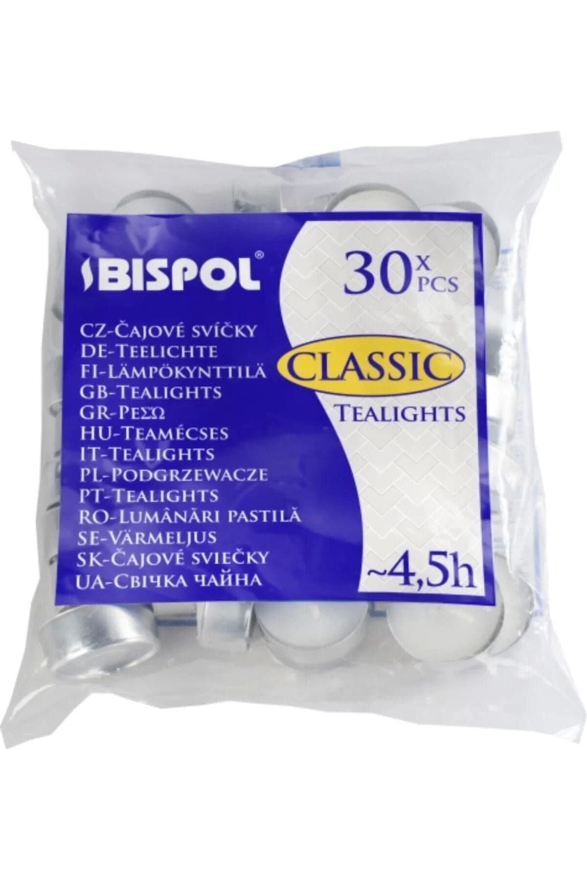 BISPOL 30 Lu Buhurdanlık Tea Light , 4saat Yanan Mum , Difüzör Mumu , Kokusuz Mum , Isıtıcı Mum, Tealight