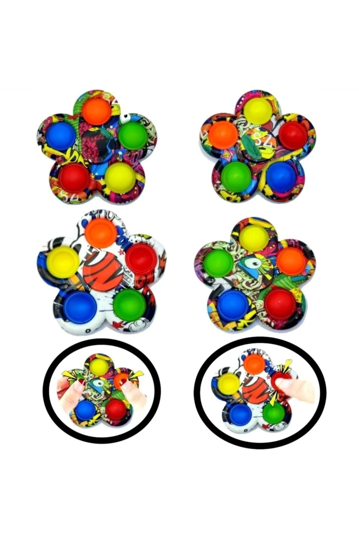 Yenigeldi Picasso Pop It Stres Çarkı, Duyusal Pop It Renkli Stres Çarkı, 2021 Fidget Stres Çarkı