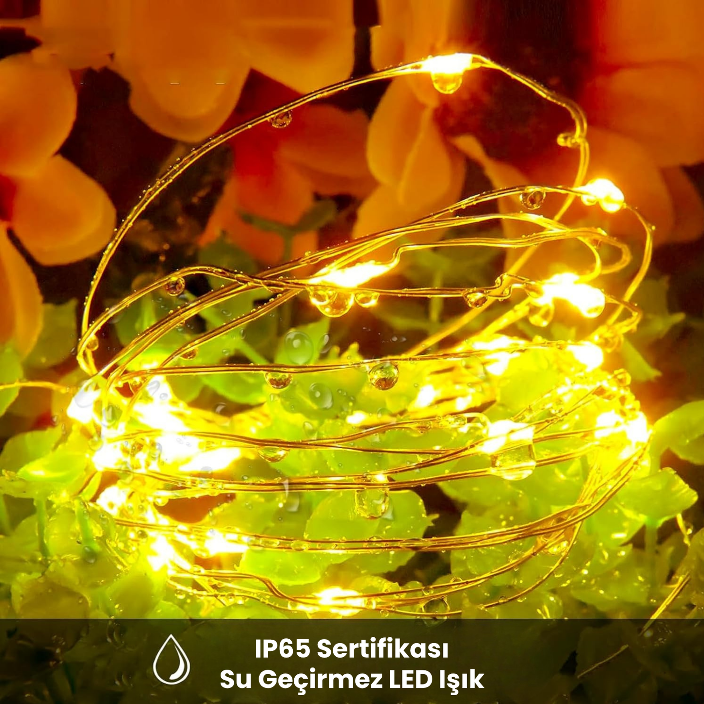 Su Geçirmez 3 Metre Pilli Gümüş Tel Led Peri Işığı