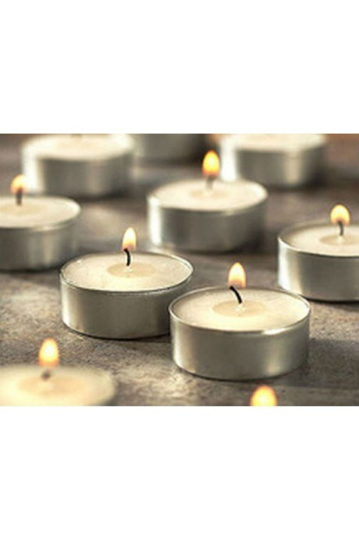 Genel Markalar 50 Li Tealight Mum Beyaz Tea Light 50 Adet