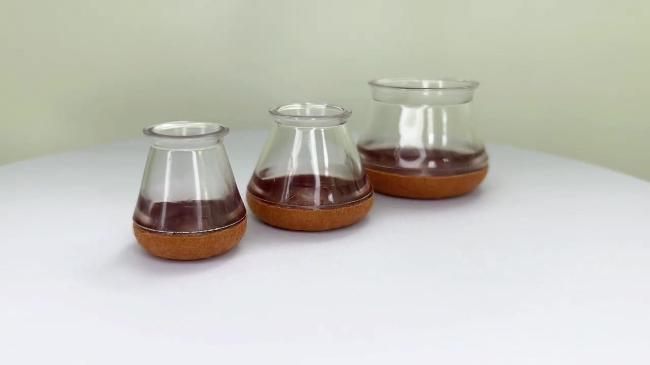 8 Adet Yuvarlak Sandalye Papucu (1,5-2,2 cm) Şeffaf Silikon Zemin Koruyucu Keçeli Ayak Kılıfı