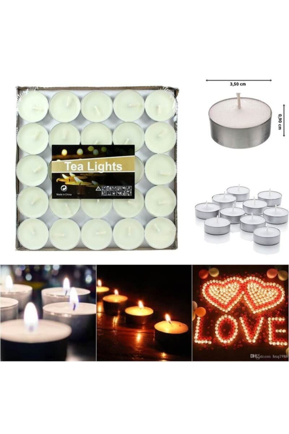 Süsle Baby Party Tealight Mum, 50 Adet, Beyaz