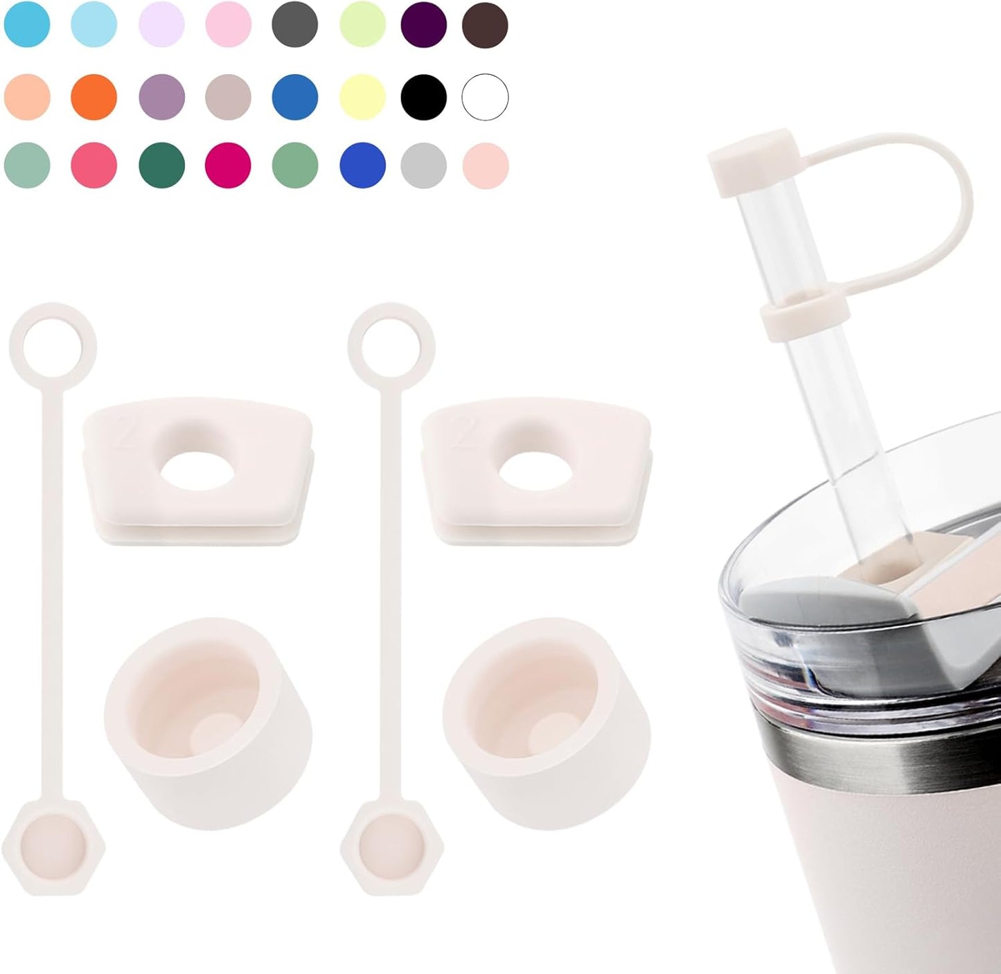 Yenigeldi Stanley Quencher Uyumlu Tumbler 30-40 Oz Sızdırmaz Seti Pembe
