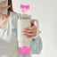 Yenigeldi 1 Adet Kawaii Tarzı Stanly Quencher için Fiyonk Pipet Başlığı - 9-10 mm Pipetlerle Uyumlu Silikon