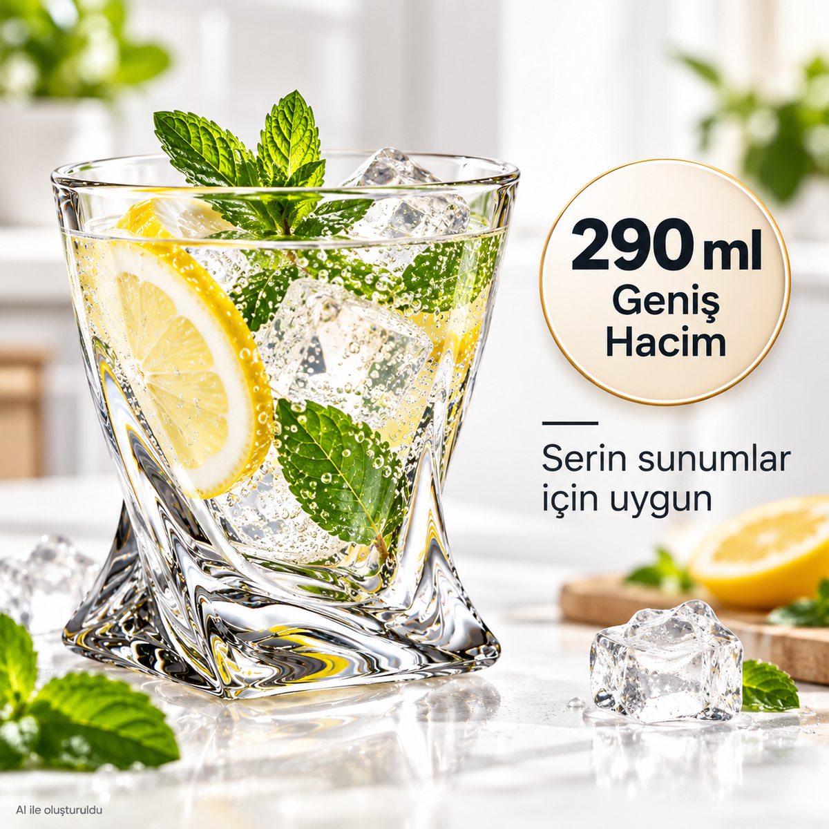 2 Adet İskoç Tarzı Kokteyl Bardağı