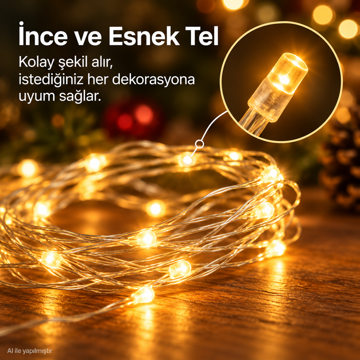 1 Adet Led 2m 20 Lamba Yılbaşı Peri Işık Parti Günışığı Dekorasyon