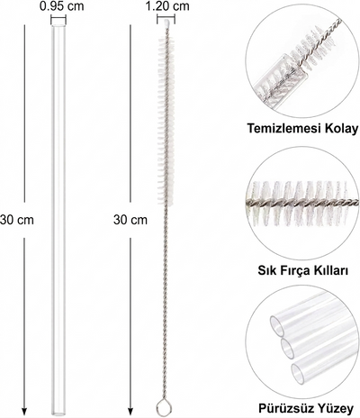Yenigeldi 12 Pieces 30 cm Tritan Stnly Quencher Replacement Straws
