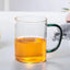2 Borosilicate Heat-Resistant Thermisil Glass Mugs with Colored Handles